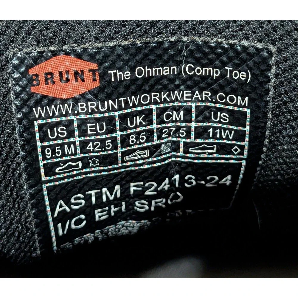Brunt Ohman Boots Composite Toe Shoes Mens Size 9.5 Brown